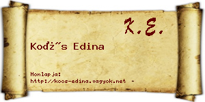 Koós Edina névjegykártya